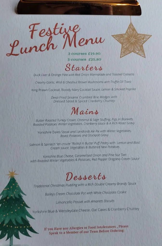 Menü_The Lord Nelson_Upper Poppleton_Bild_2