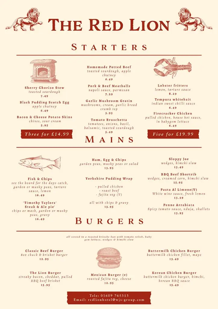 Menu_Red Lion Inn & Motel_Upper Poppleton_image_1