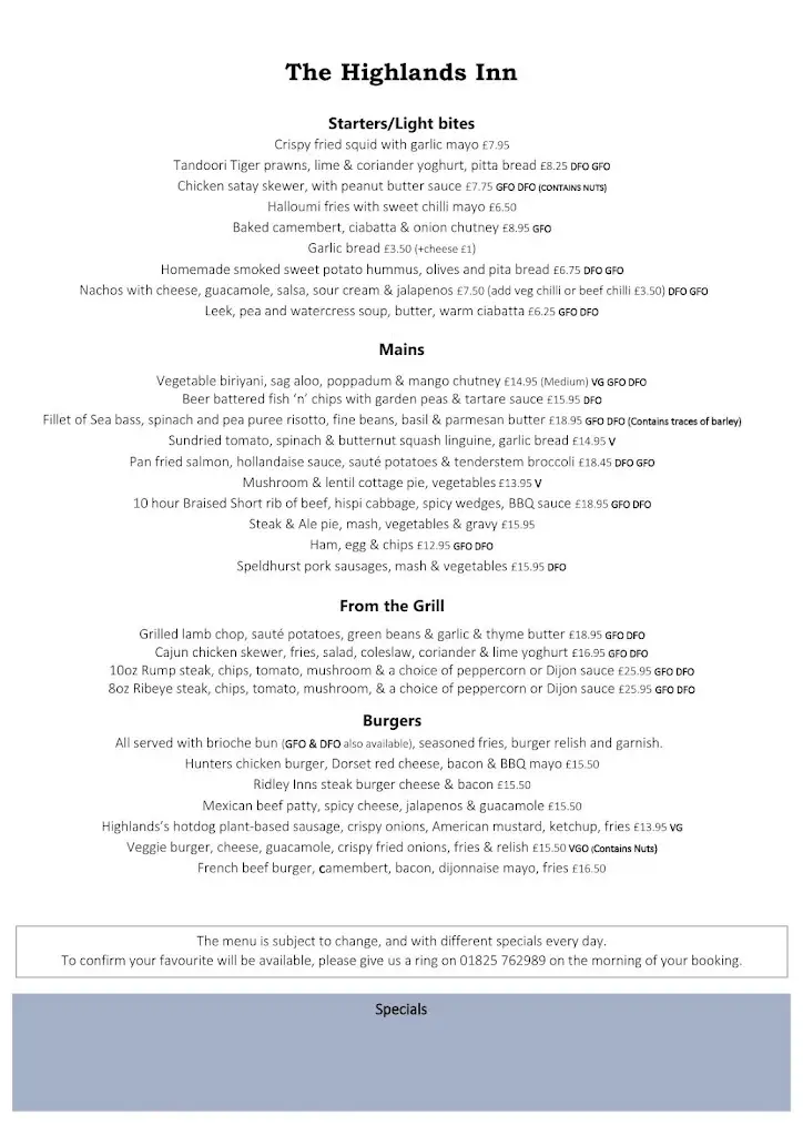 Menu_The Highlands Inn_Uckfield_image_3