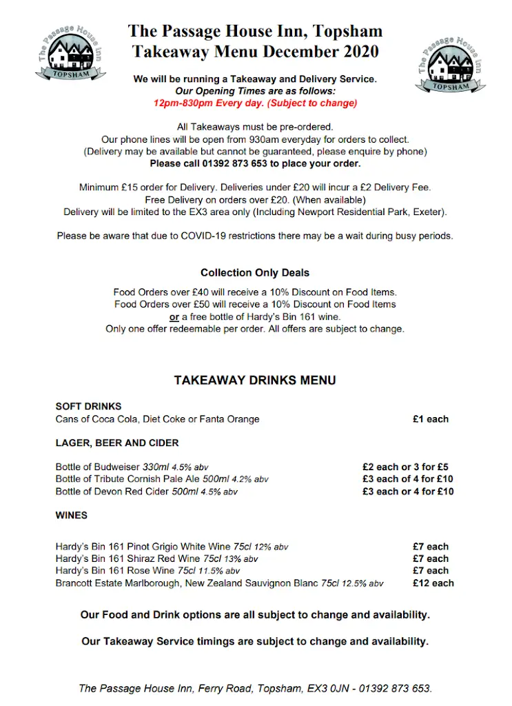 Menu_The Passage House Inn_Topsham_image_2