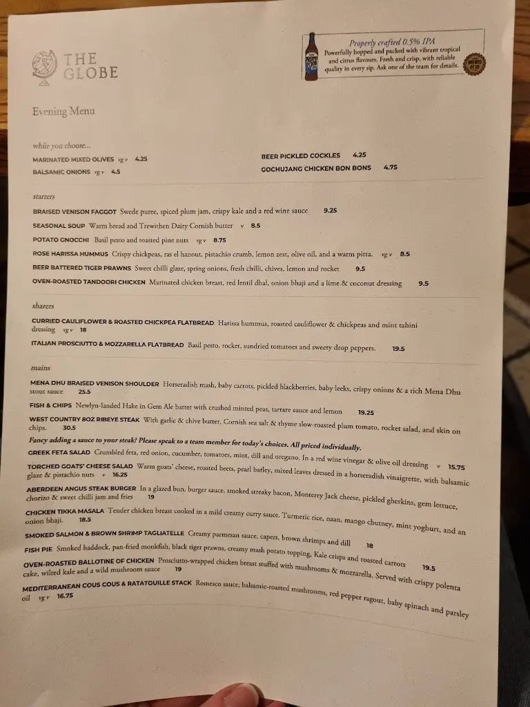 Menu_The Globe, Topsham_Topsham_image_2