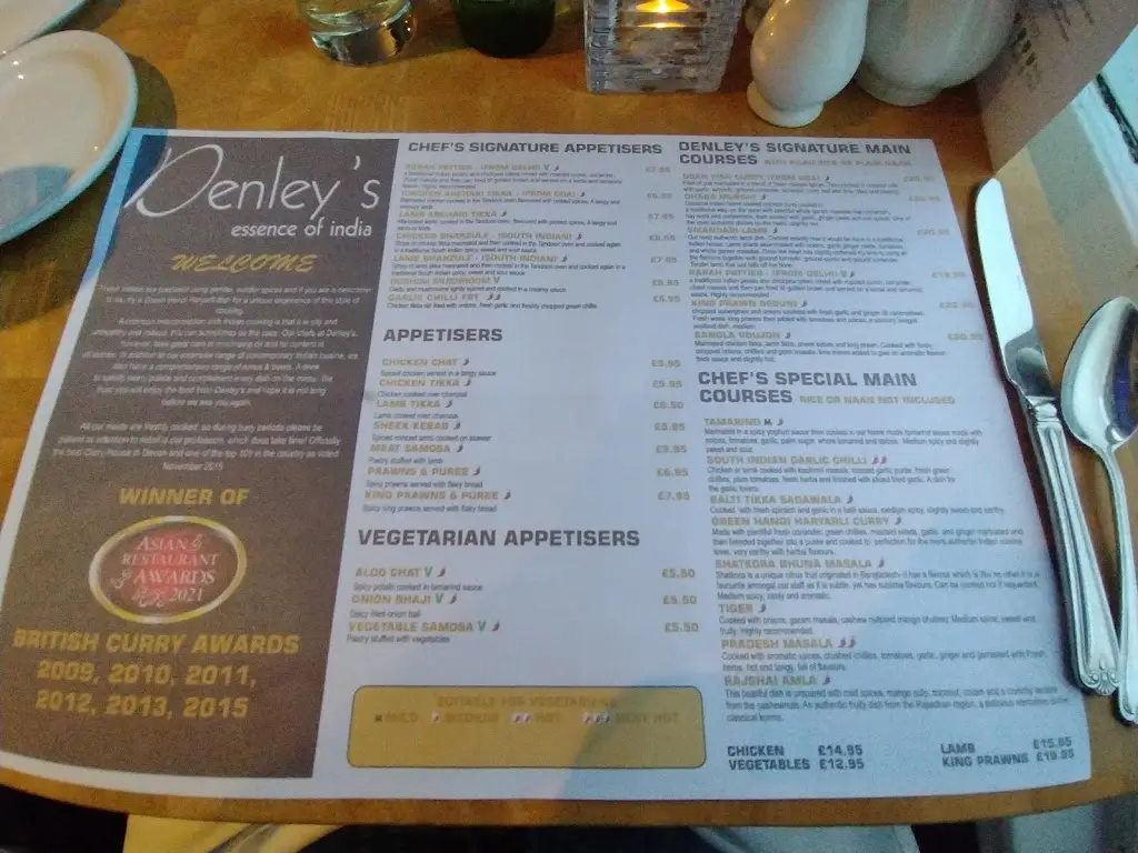 Menu_Denley's Essence Of India_Topsham_image_2