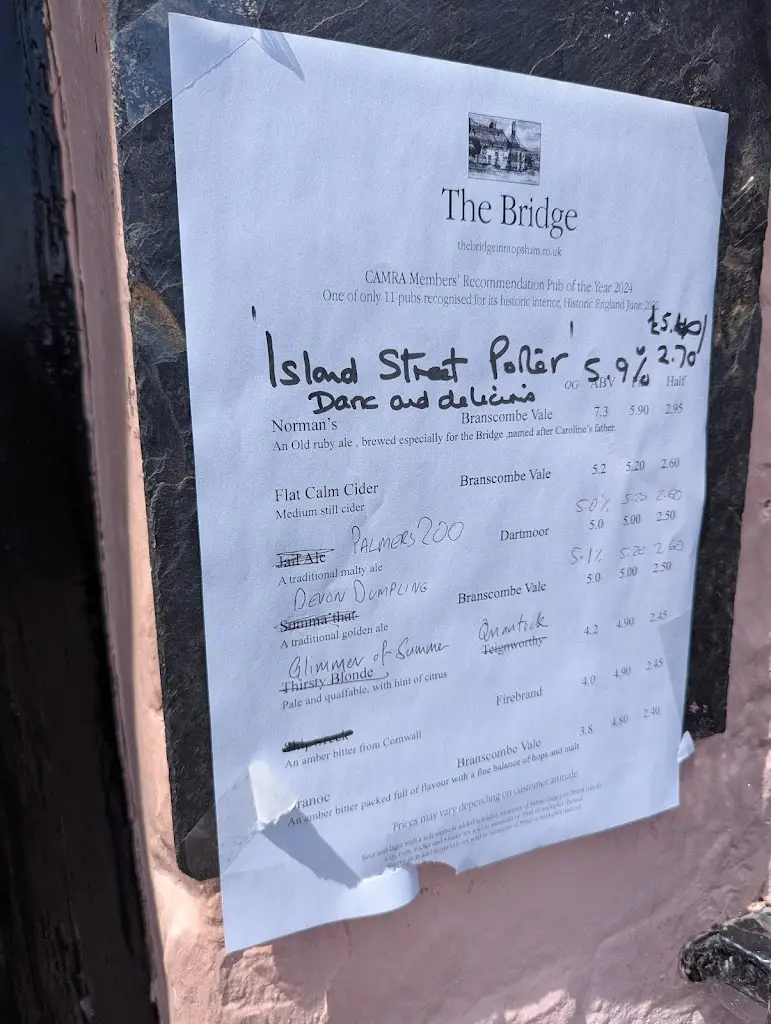 Menu_Bridge Inn_Topsham_image_1