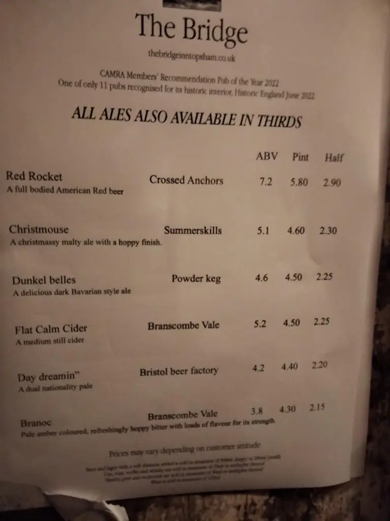 Menu_Bridge Inn_Topsham_image_4