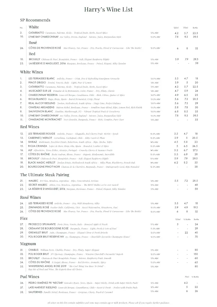 Menü_Harry's Restaurant_Topsham_Bild_2