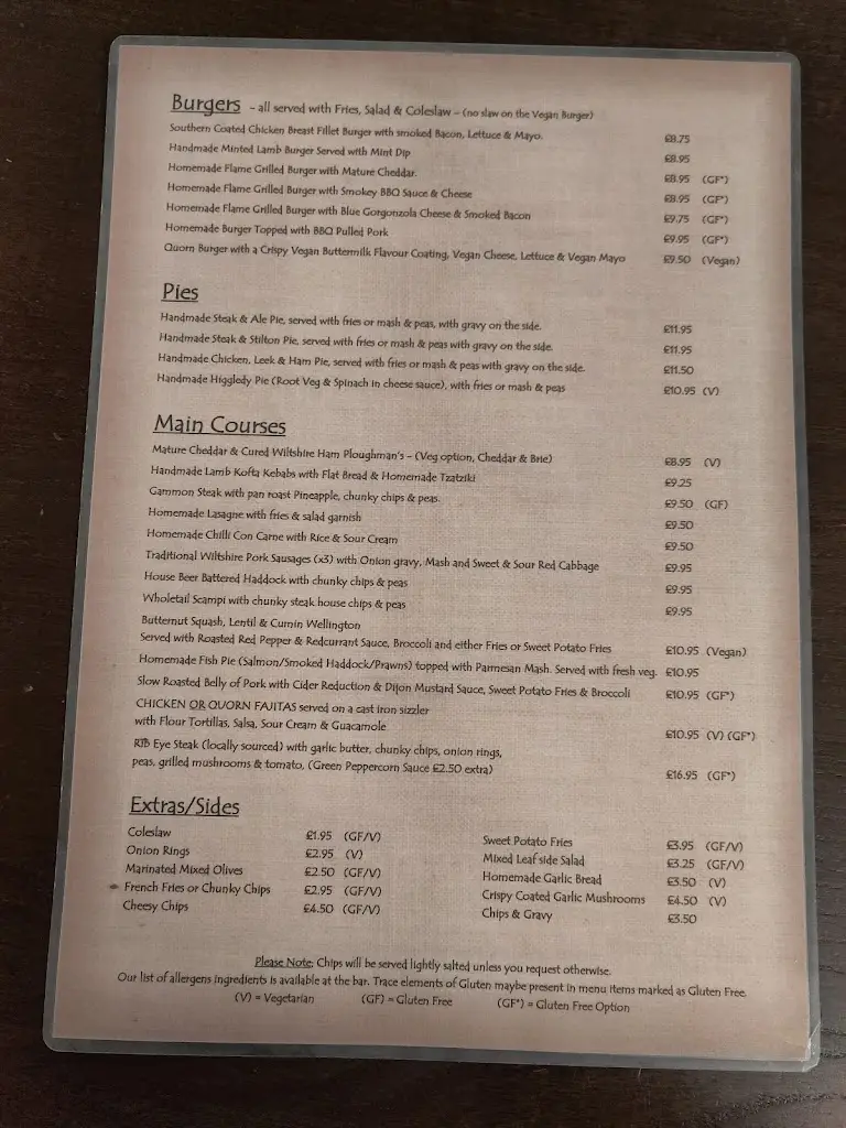 Menu_The Kings Arms_Trowbridge_image_1