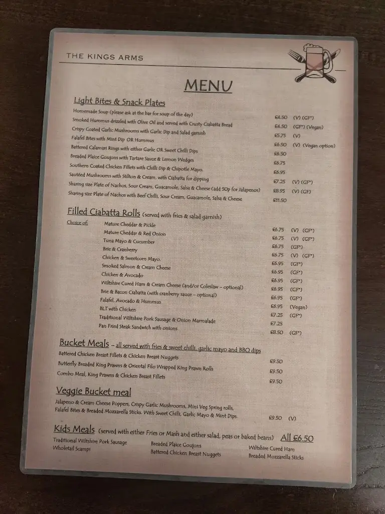 Menu_The Kings Arms_Trowbridge_image_2
