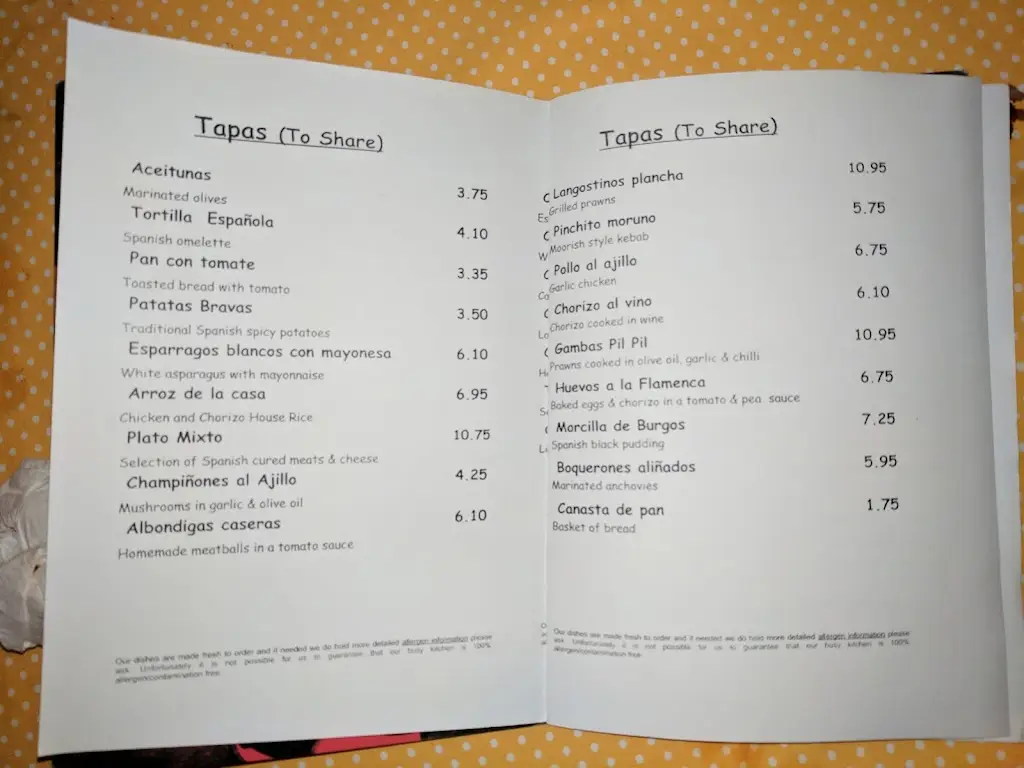 Menu_Jose's Tapas Restaurant_Wakefield_image_3