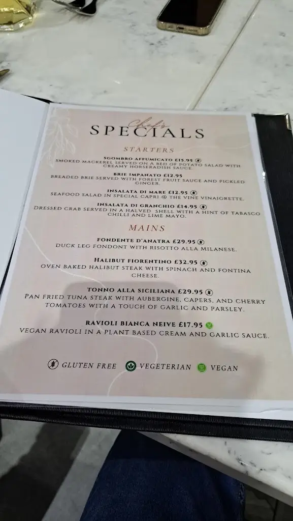 Menü_Capri @ The Vine_Wakefield_Bild_2