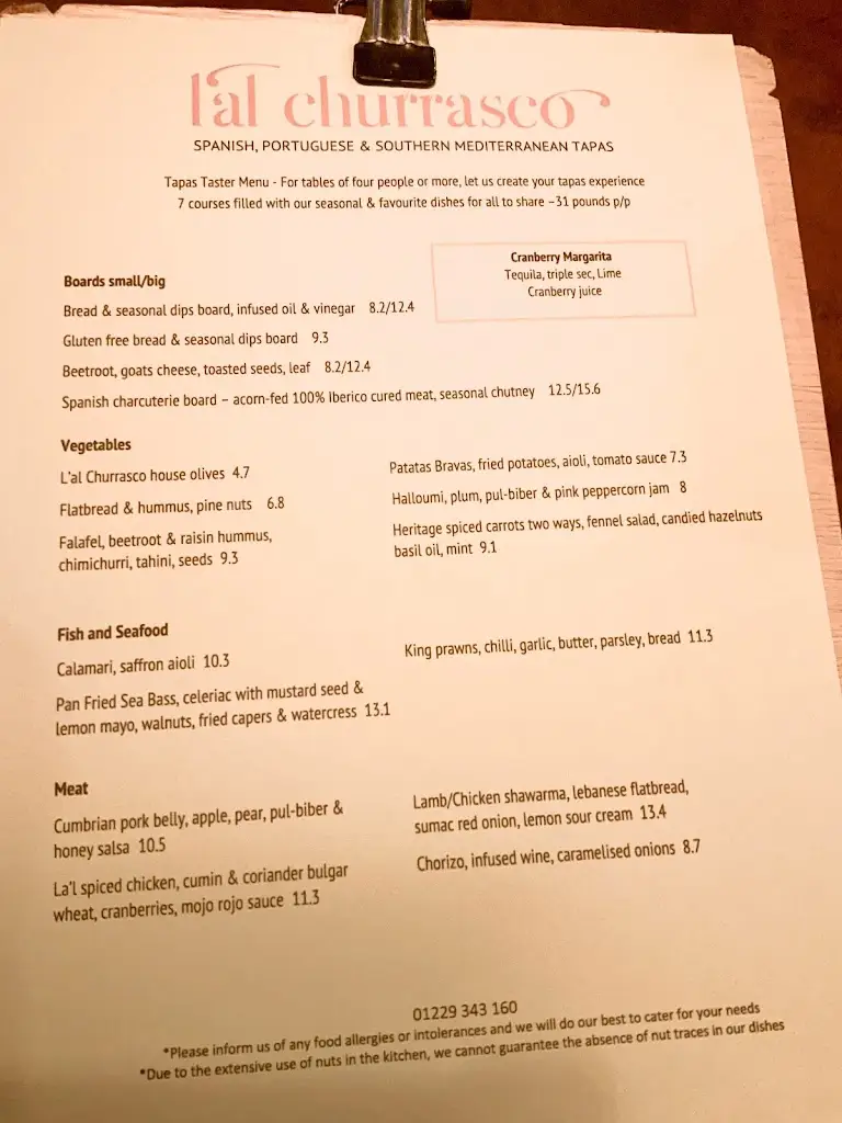 Menü_L'al Churrasco_Ulverston_Bild_1