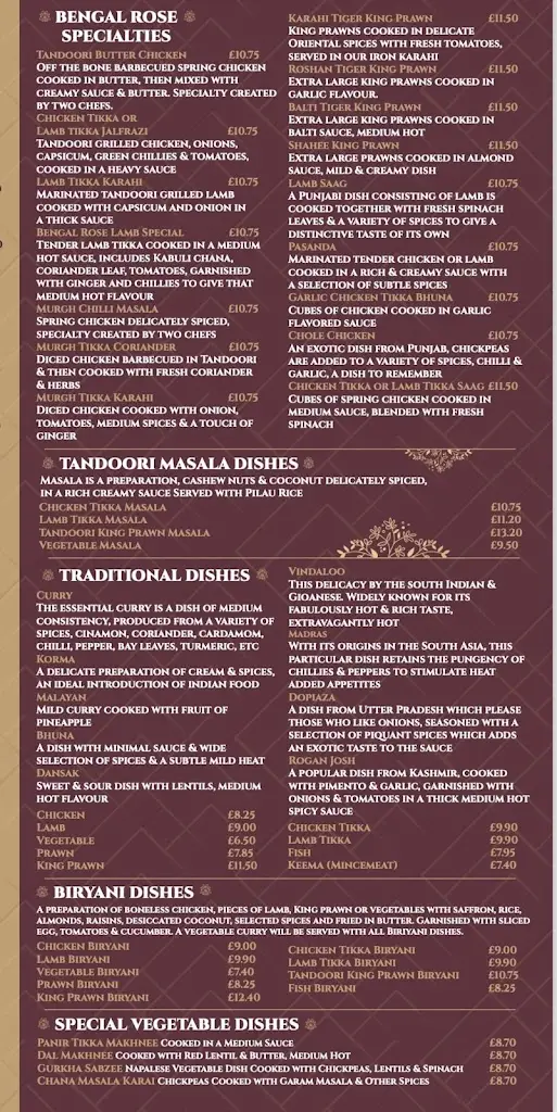 Menu_Bengal Rose Restaurant Ulverston_Ulverston_image_1