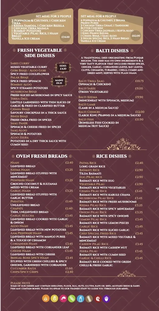 Menu_Bengal Rose Restaurant Ulverston_Ulverston_image_3