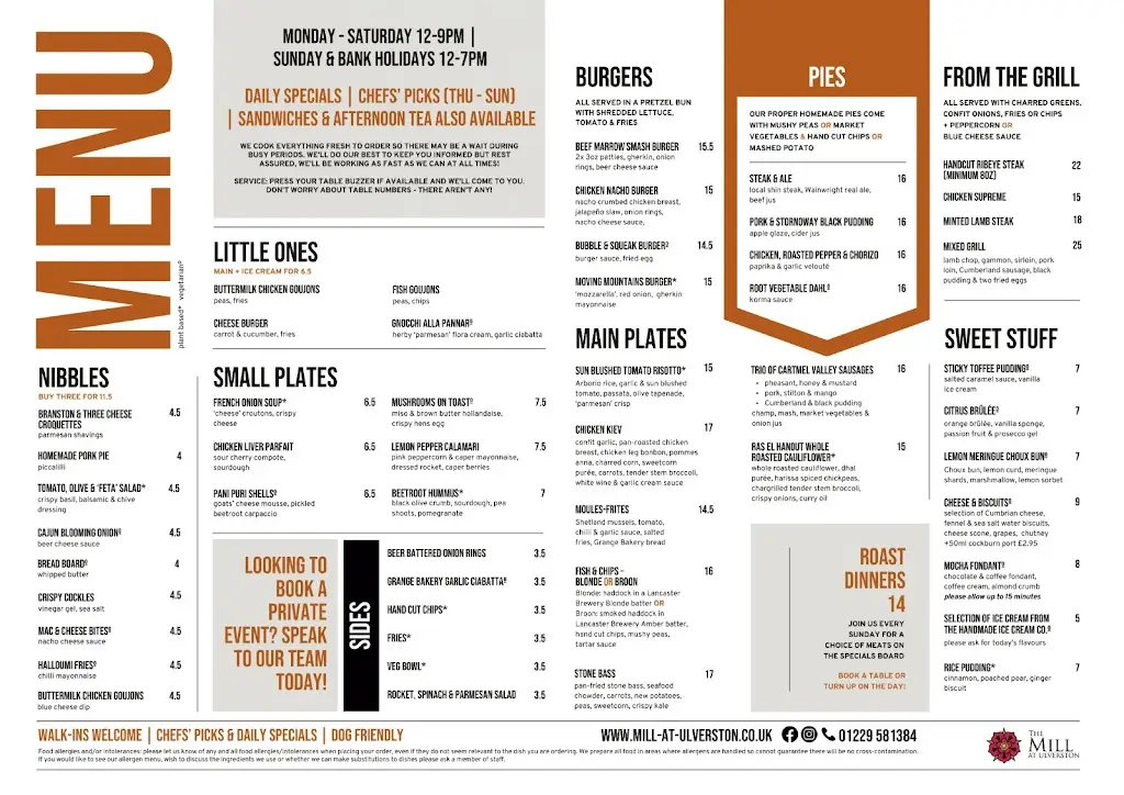 Menu_The Mill at Ulverston_Ulverston_image_1