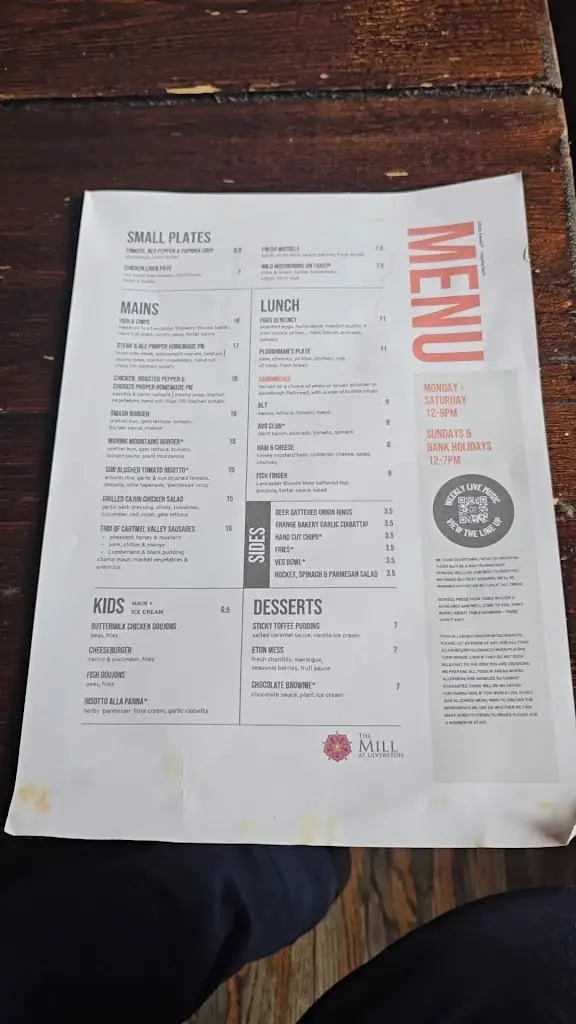 Menu_The Mill at Ulverston_Ulverston_image_2