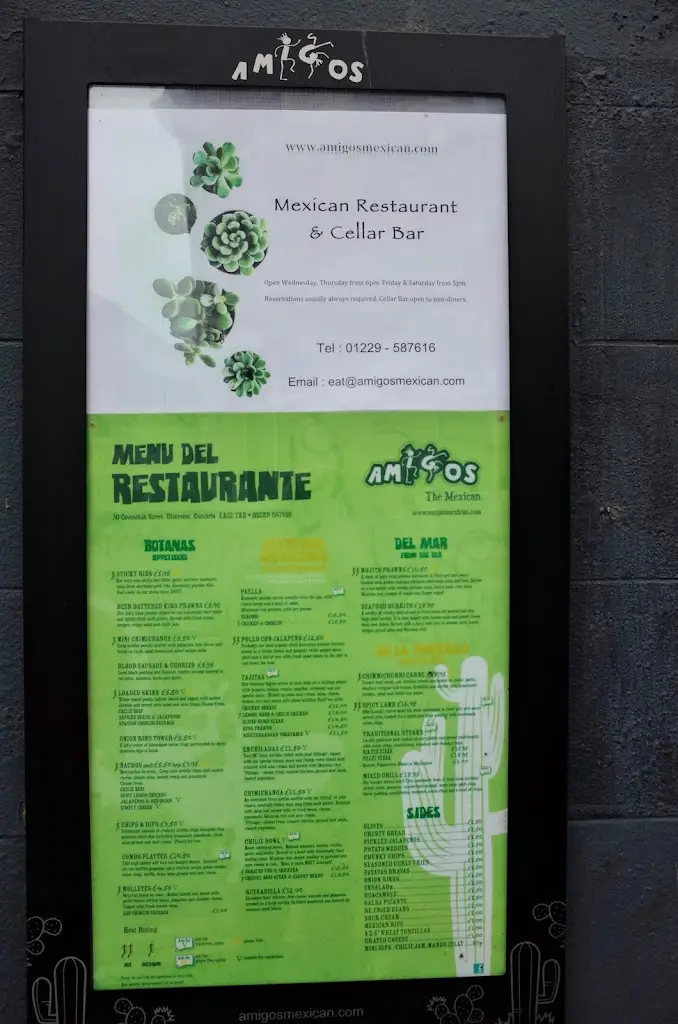 Menu_Amigos Mexican Restaurant & Bar_Ulverston_image_2