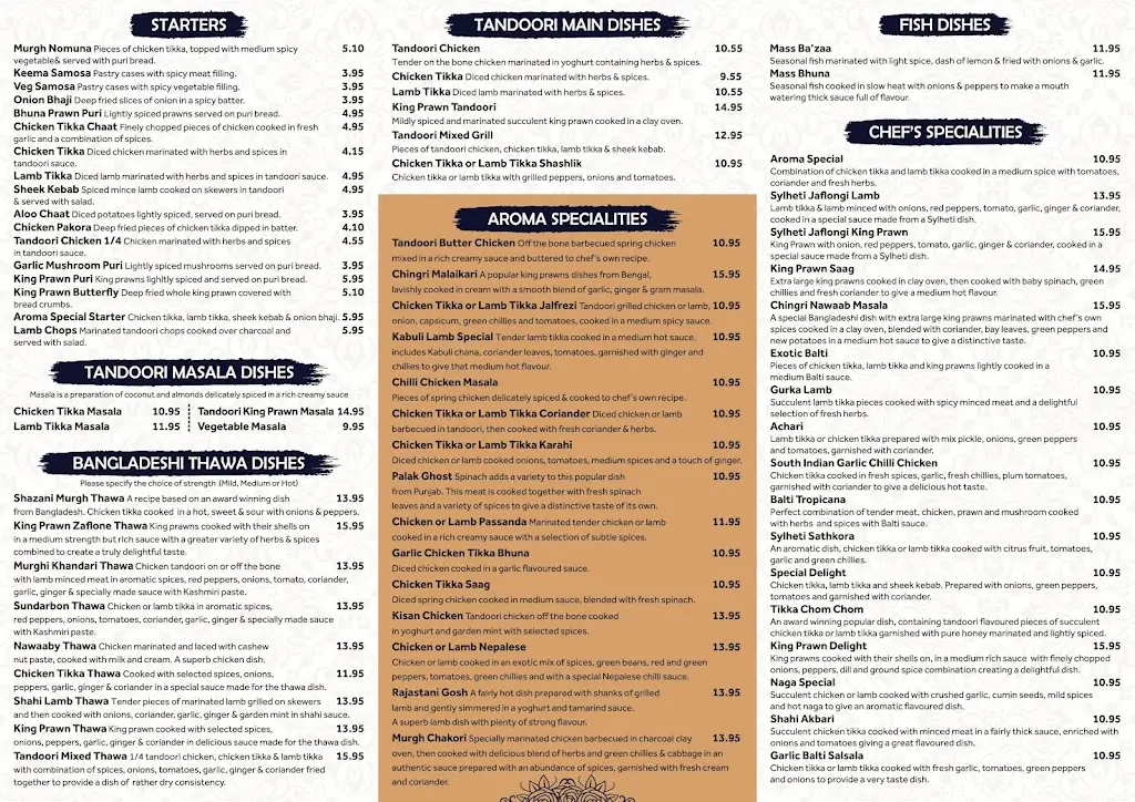 Menu_Aroma Indian Dining_Ulverston_image_1
