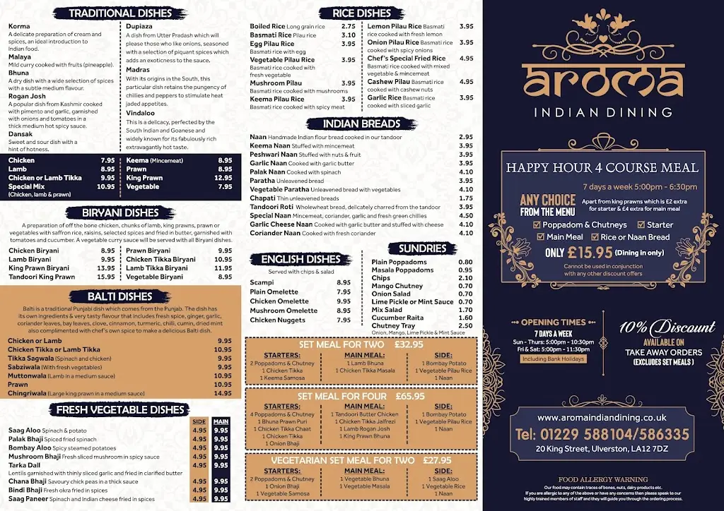 Menu_Aroma Indian Dining_Ulverston_image_2
