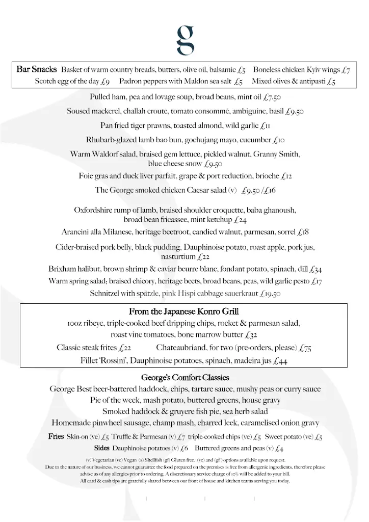 Menu_The George at Upton_Upton_image_3