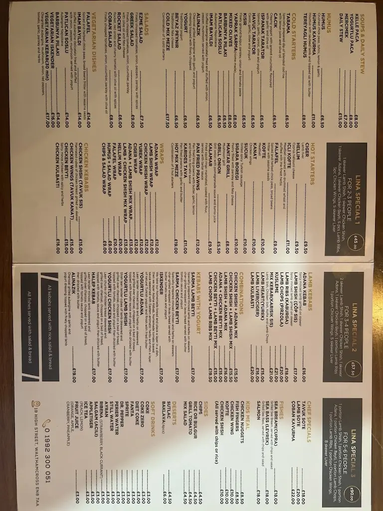 Menu_Lina Ocakbasi Restaurant & Meze Bar_Waltham Cross_image_1