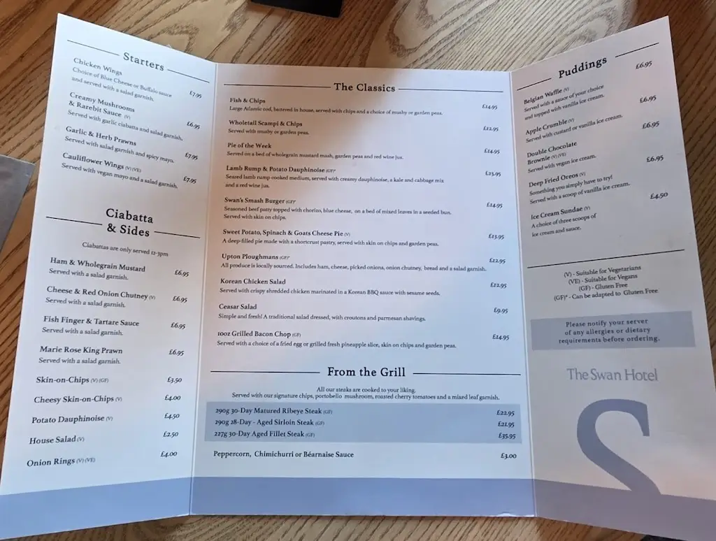 Menu_Swan Hotel Upton on Severn_Upton upon Severn_image_1