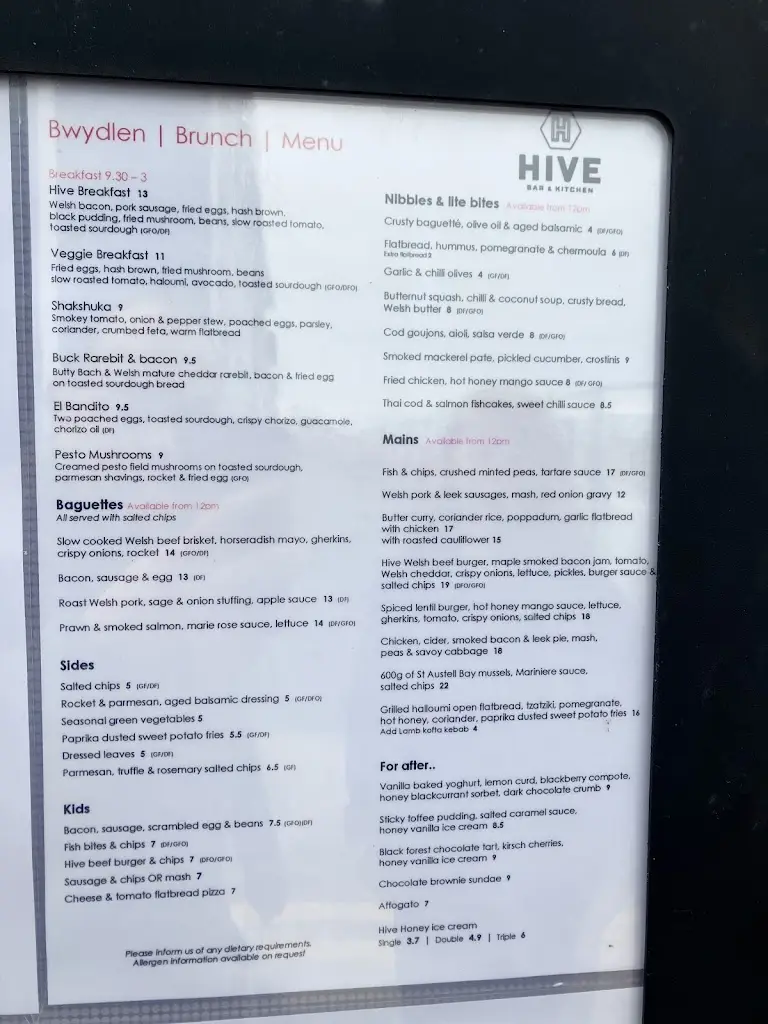 Menu_The Hive_Wales_image_1