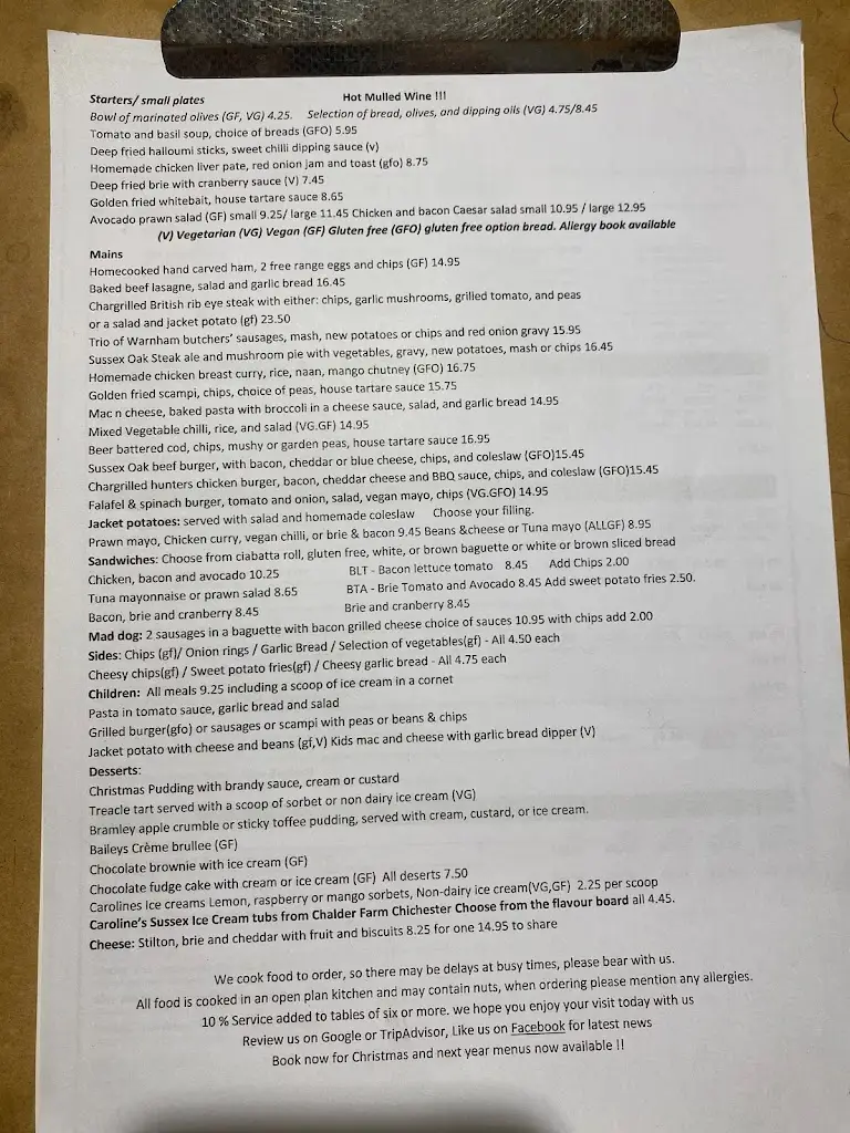 Menu_The Sussex Oak at Warnham_Warnham_immagine_1