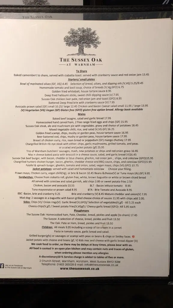 Menu_The Sussex Oak at Warnham_Warnham_immagine_3