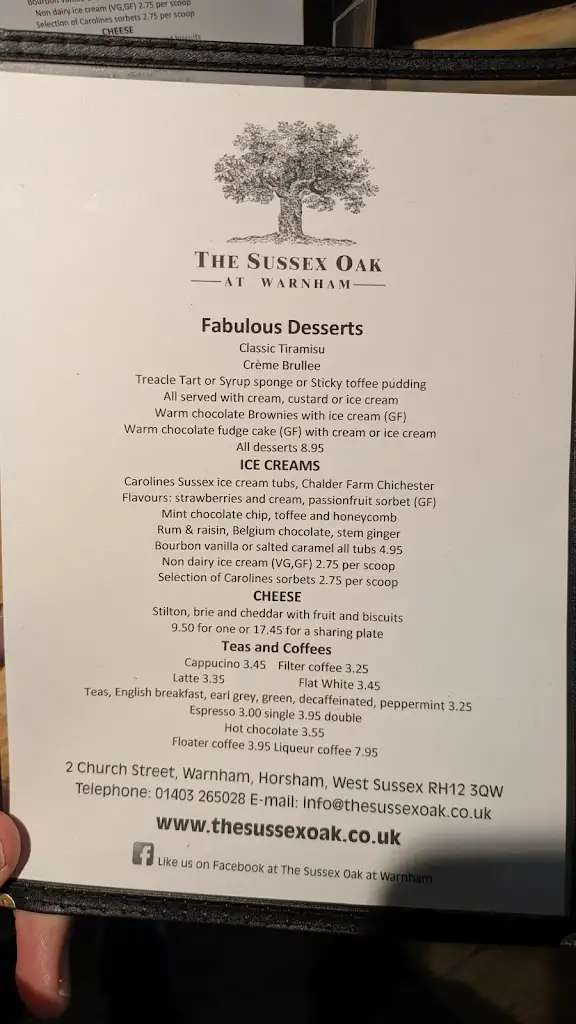 Menu_The Sussex Oak at Warnham_Warnham_immagine_4