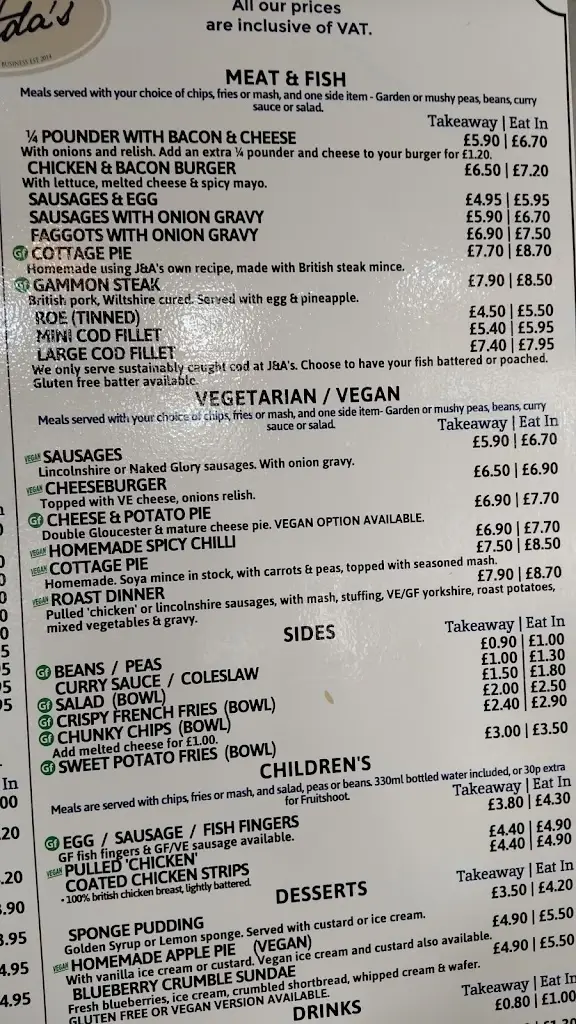 Menu_Jack & Ada's Cafe Restaurant_Walsall_image_1