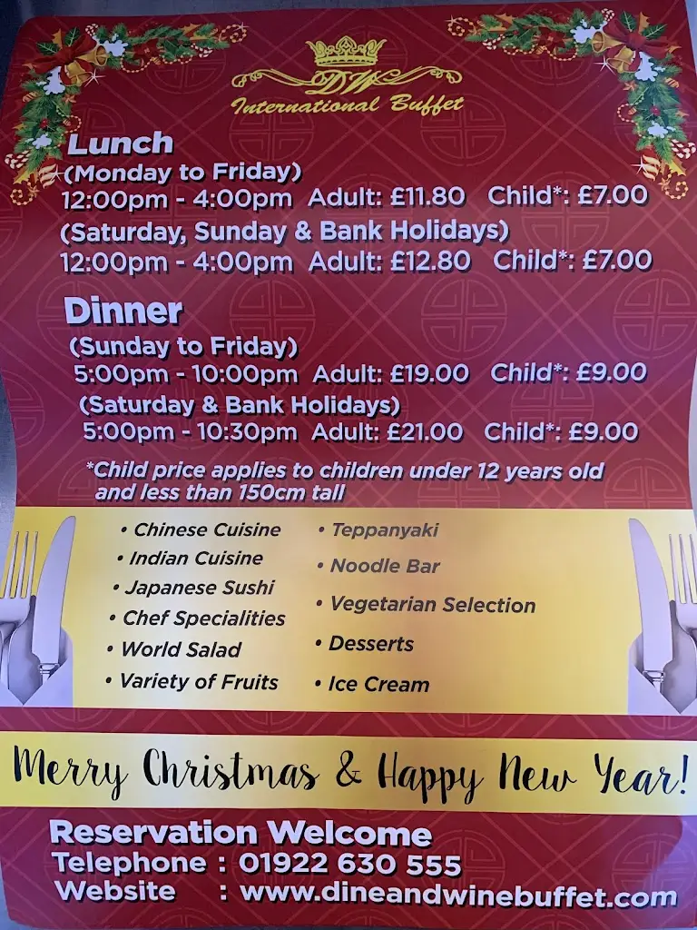 Menu_Dine & Wine Buffet Restaurant_Walsall_immagine_2