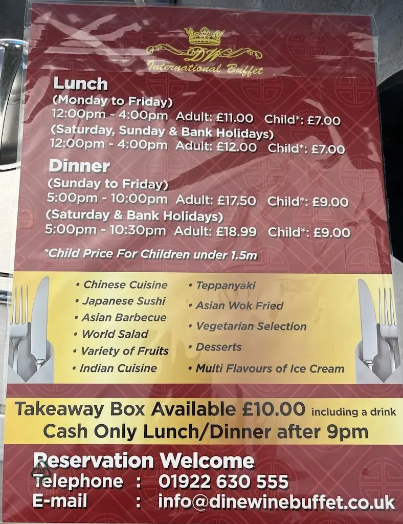 Menu_Dine & Wine Buffet Restaurant_Walsall_immagine_4