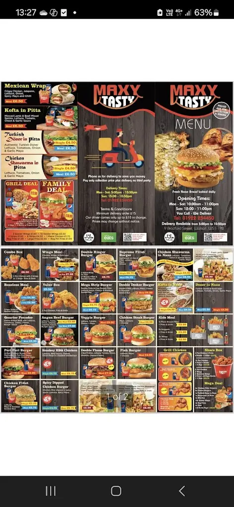 Menu_Maxy Tasty_Walsall_image_1