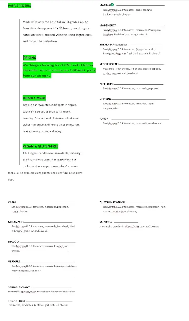 Menu_Grazie Mille_Walsall_image_3