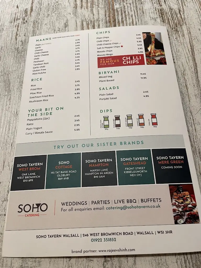 Menu_Soho Tavern Walsall_Walsall_image_1