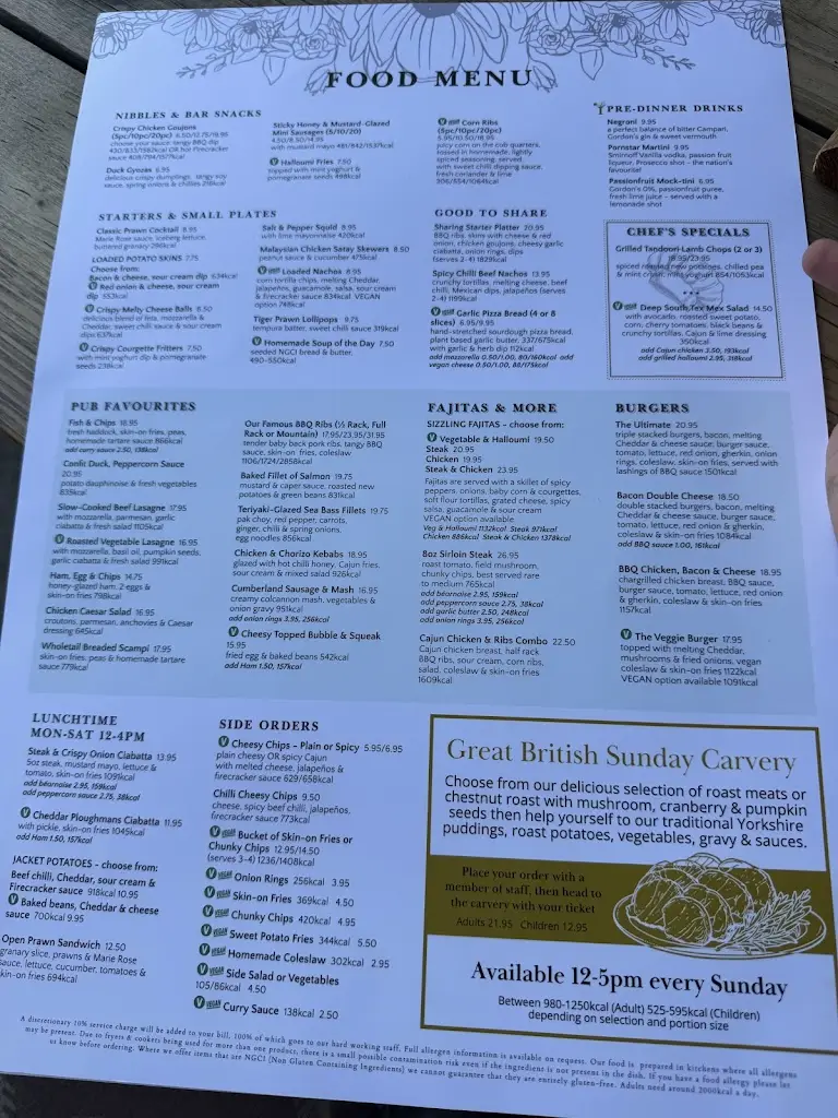 Menu_The Horseshoe_Warlingham_image_1