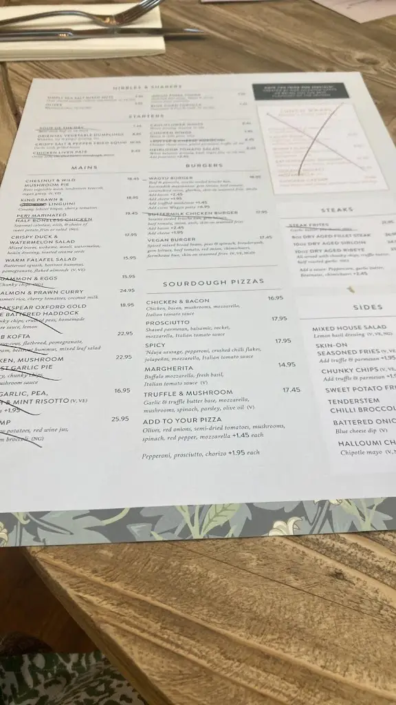 Menu_The White Bear_Warlingham_image_1