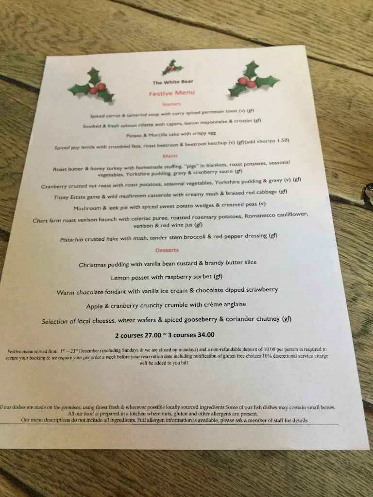 Menu_The White Bear_Warlingham_image_4