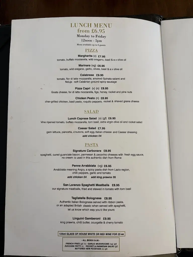 Menu_San Lorenzo Restaurant Warrington_Warrington_image_2