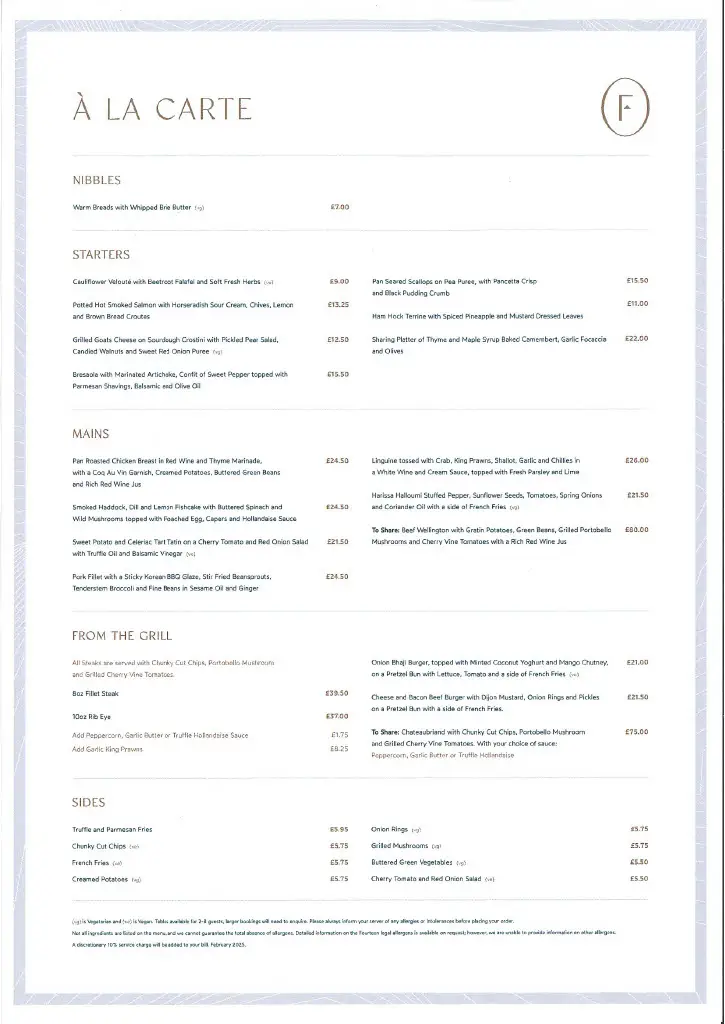 Menu_Fourteen Sky Bar & Restaurant_Water Eaton_image_4