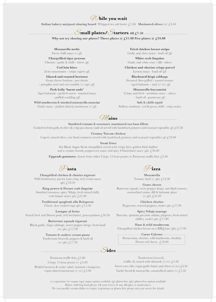 Menu_The Italian Kitchen_Wareham_imagen_1