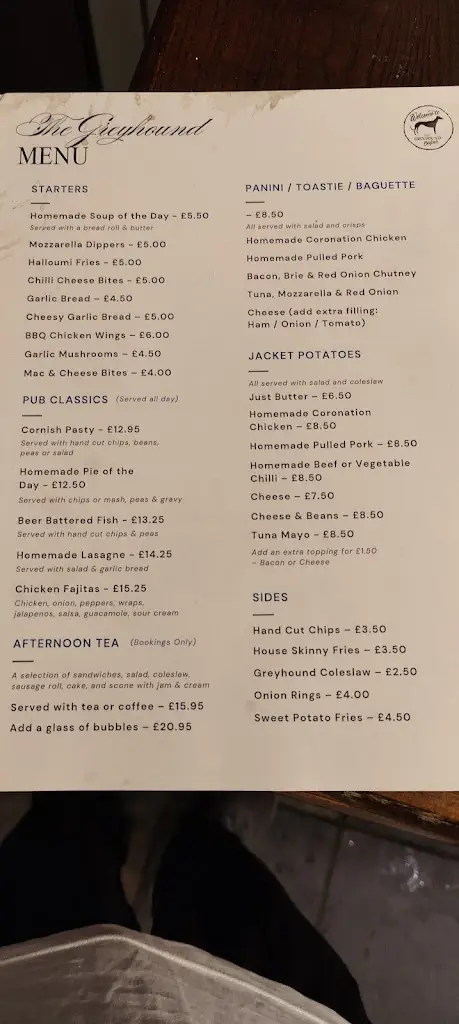 Menu_The Greyhound Inn_Belper_image_2