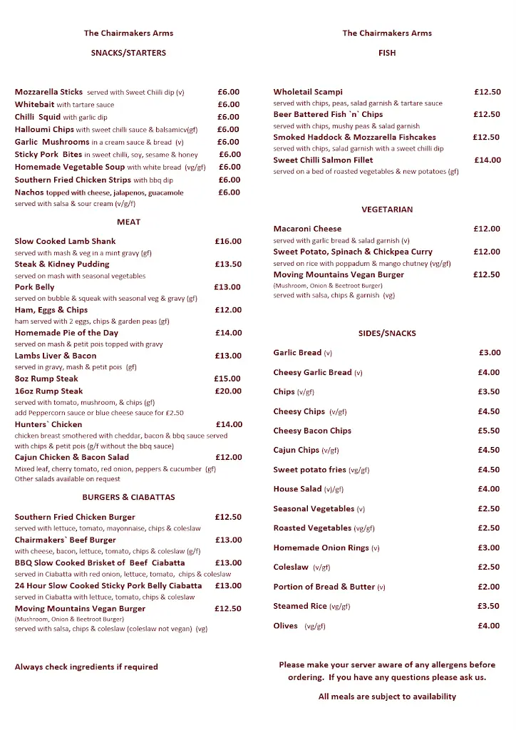 Menu_The Chairmakers_Waterlooville_image_3