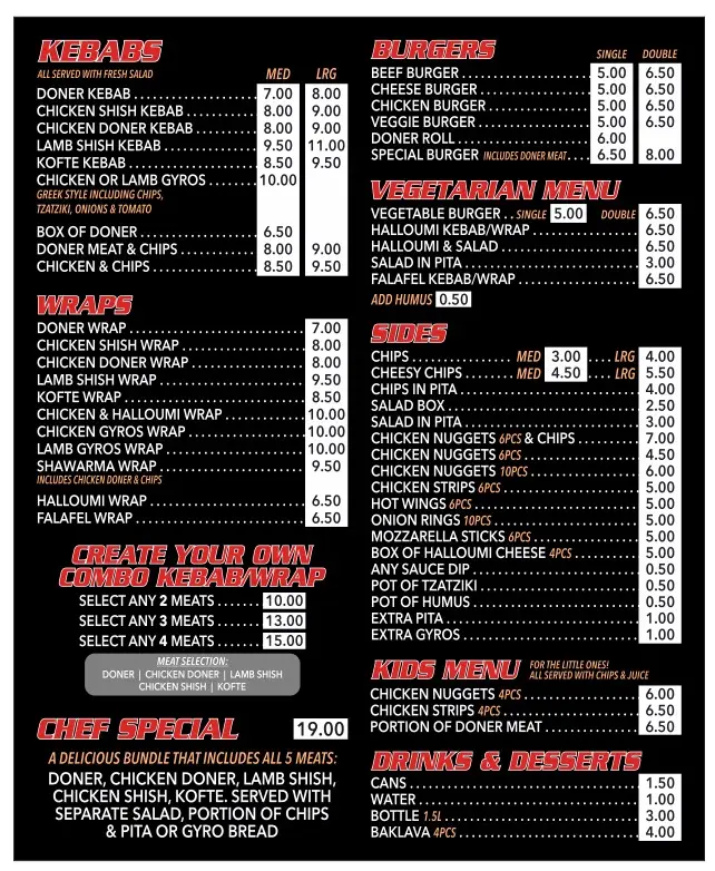 Menu_Waterbeach Best Kebab_Waterbeach_immagine_1