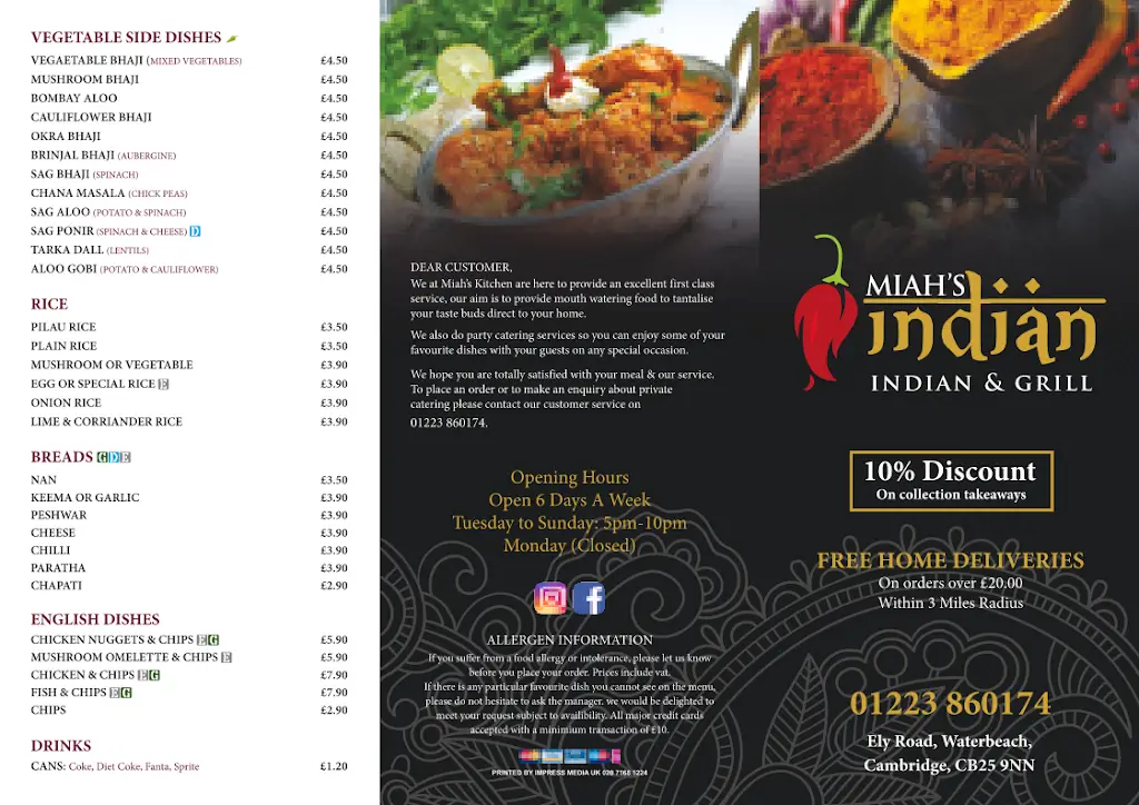 Menu_Miah's Indian & GRILL_Waterbeach_image_2