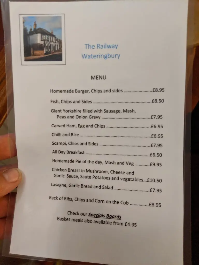 Menu_The Railway Pub Wateringbury_Wateringbury_image_1