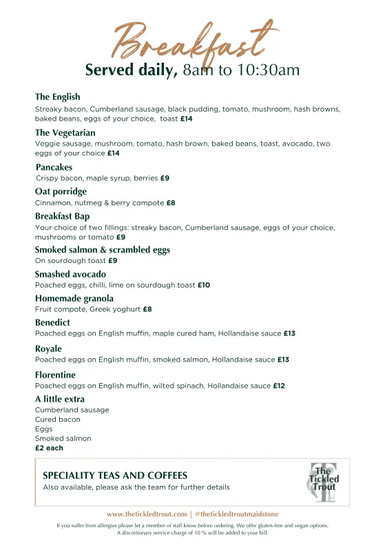 Menu_The Tickled Trout_Wateringbury_immagine_2