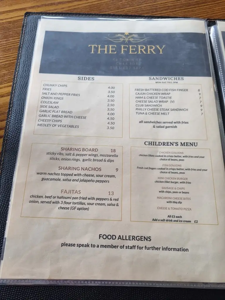 Menu_The Ferry_Wallasey_image_2