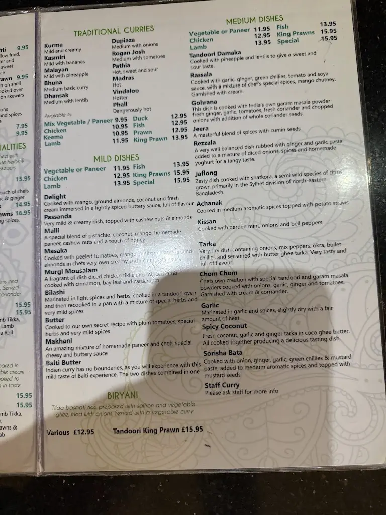 Menu_Taste of India_Bedale_image_2