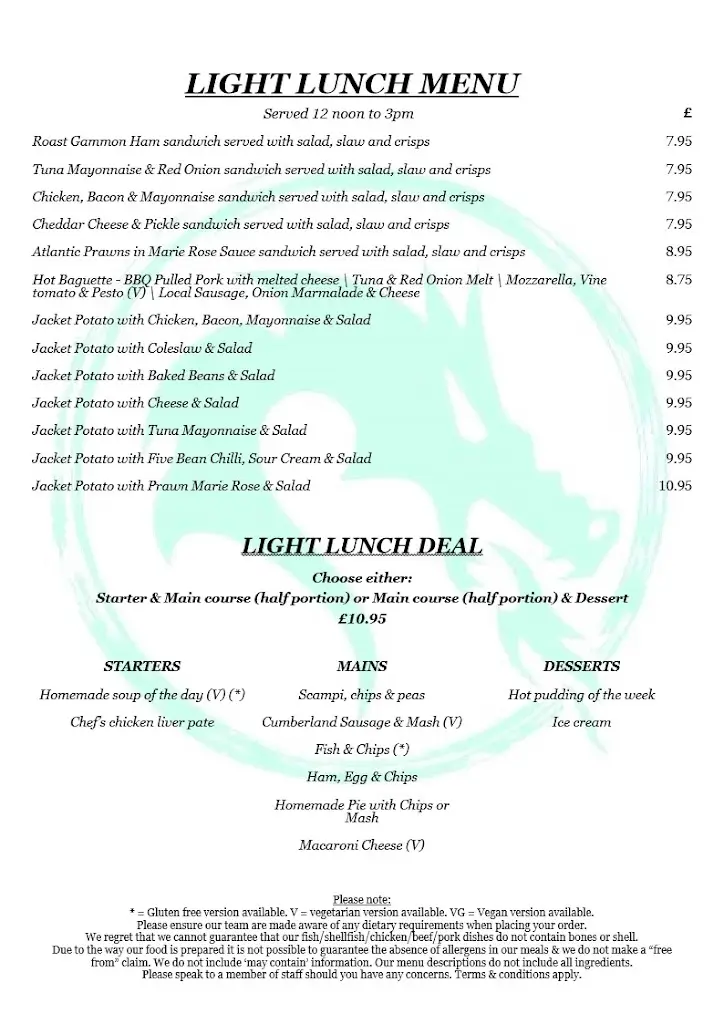 Menu_The Green Dragon at Bedale_Bedale_image_4