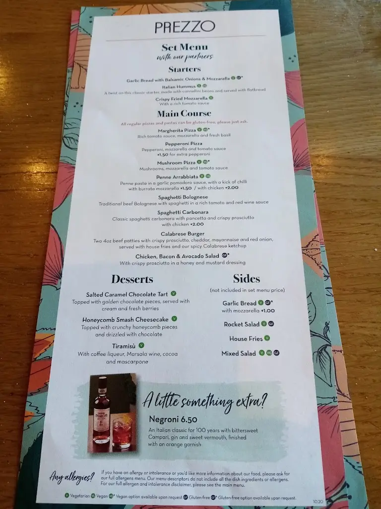 Menu_Prezzo Italian Restaurant New Brighton_Wallasey_immagine_4